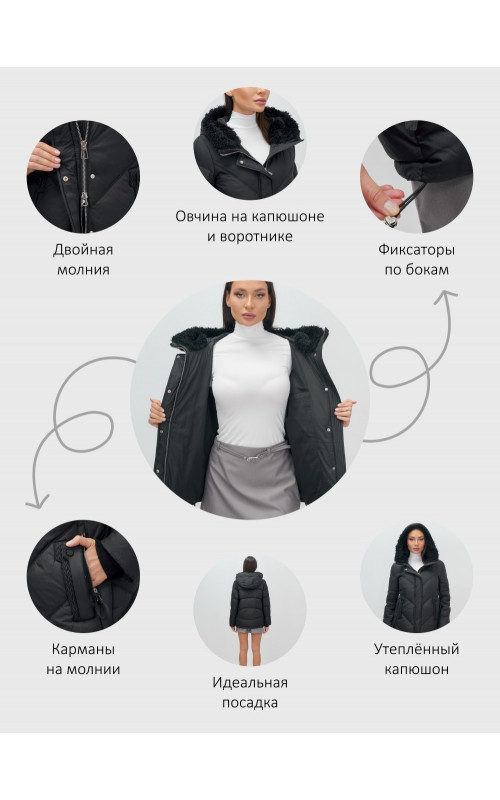 Пуховик «Модный» для женщин.