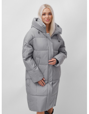 Длинный женский пуховик летучая мышь для зимы