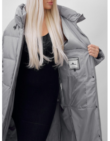 Длинный женский пуховик летучая мышь для зимы