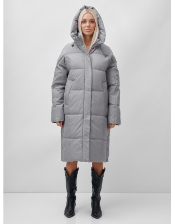 Длинный женский пуховик летучая мышь для зимы