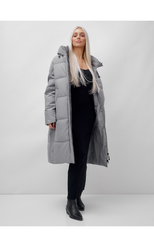 Длинный женский пуховик летучая мышь для зимы