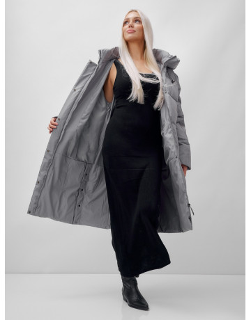 Длинный женский пуховик летучая мышь для зимы