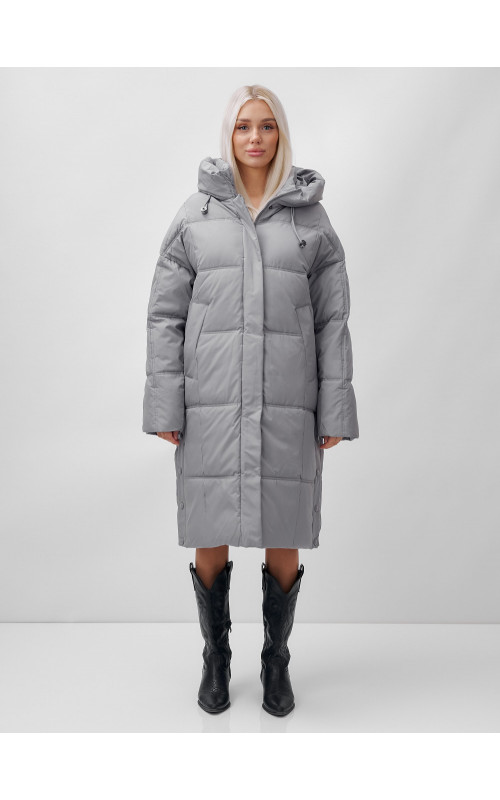 Длинный женский пуховик летучая мышь для зимы