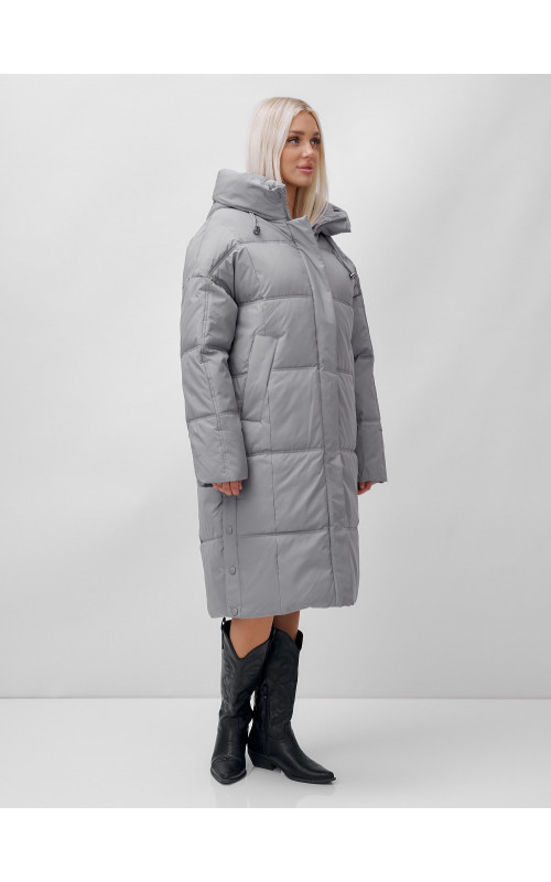 Длинный женский пуховик летучая мышь для зимы