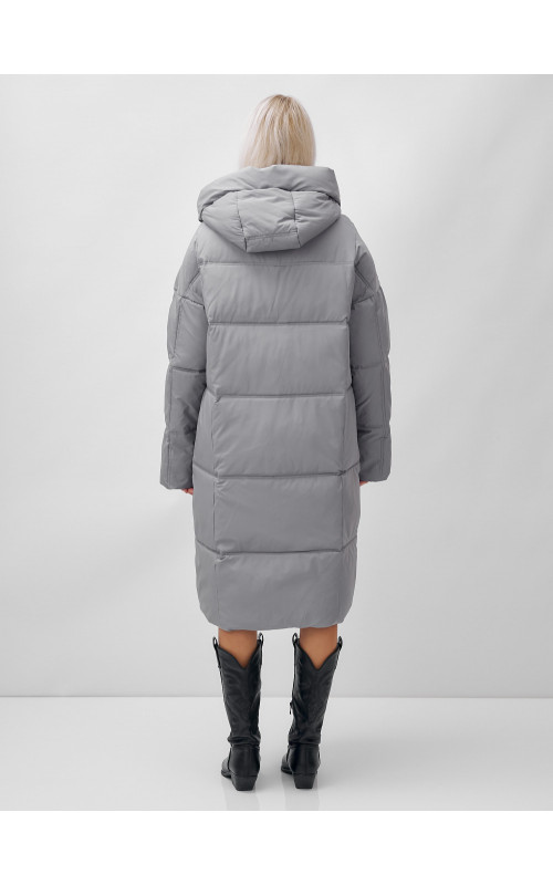 Длинный женский пуховик летучая мышь для зимы