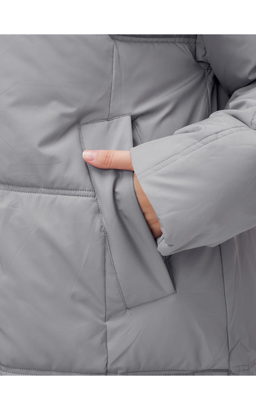 Длинный женский пуховик летучая мышь для зимы