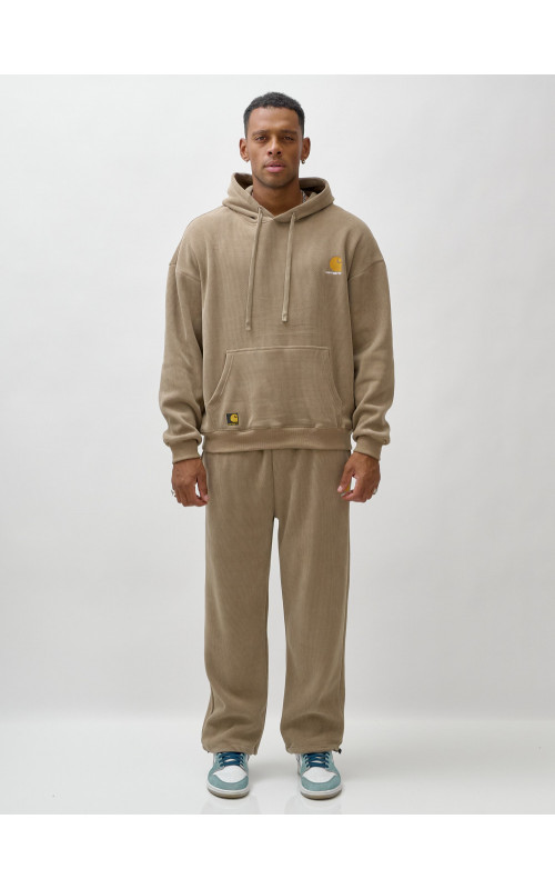 Мужской утеплённый спортивный костюм с начёсом для осени