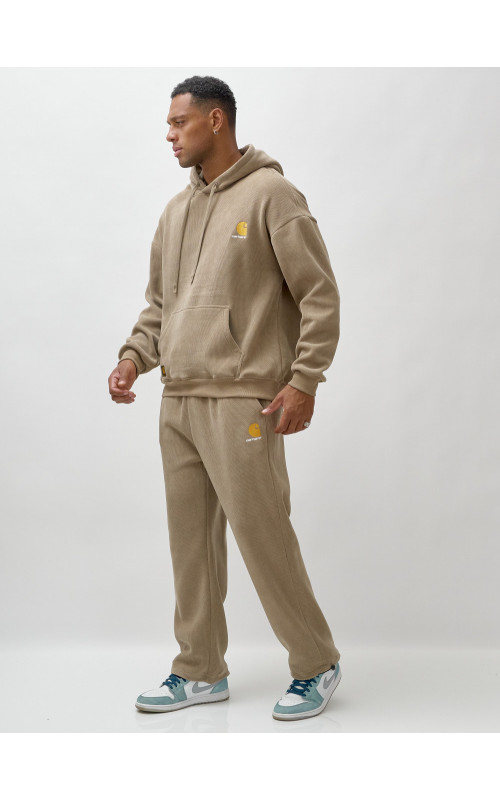 Мужской утеплённый спортивный костюм с начёсом для осени