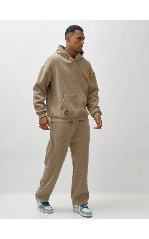 Мужской утеплённый спортивный костюм с начёсом для осени