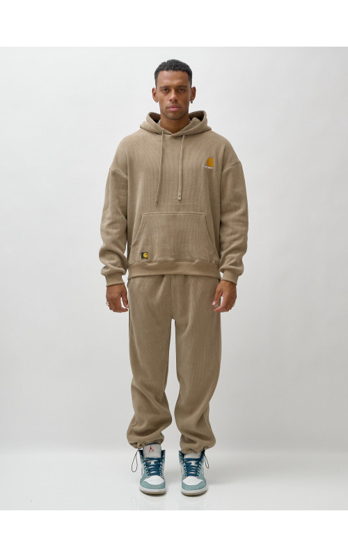 Мужской утеплённый спортивный костюм с начёсом для осени