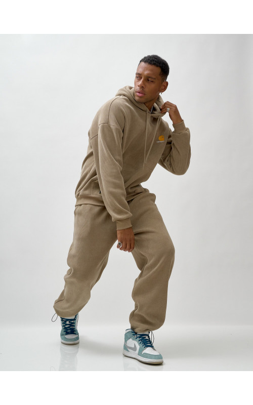 Мужской утеплённый спортивный костюм с начёсом для осени