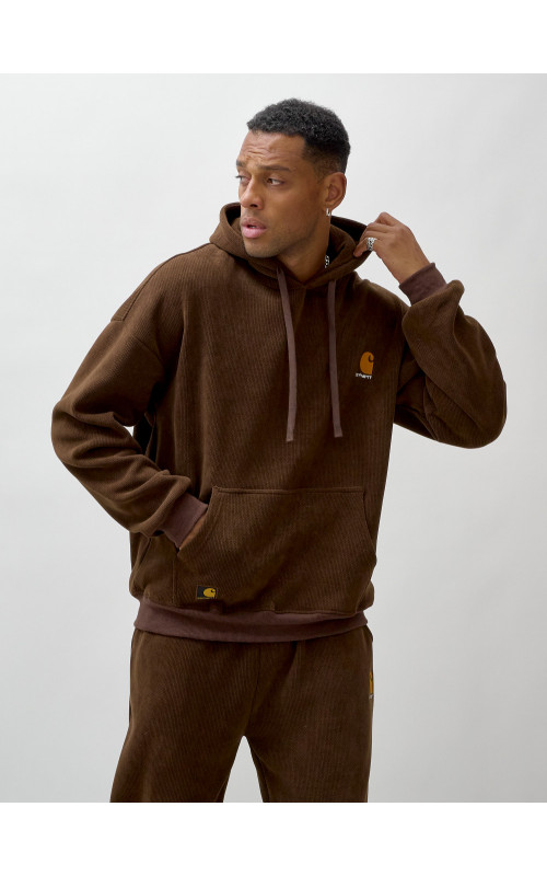 Мужской утеплённый спортивный костюм с начёсом для осени.