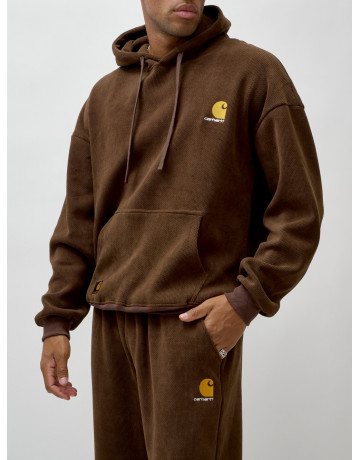 Мужской утеплённый спортивный костюм с начёсом для осени.