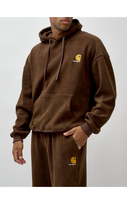 Мужской утеплённый спортивный костюм с начёсом для осени.