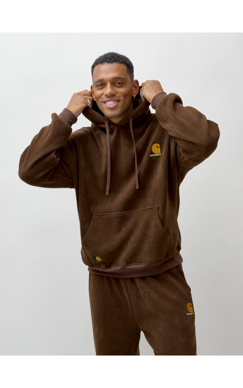 Мужской утеплённый спортивный костюм с начёсом для осени.