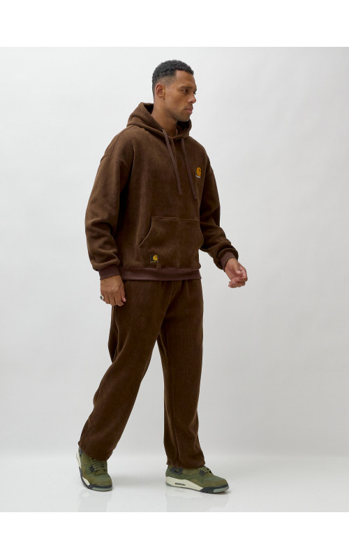 Мужской утеплённый спортивный костюм с начёсом для осени.