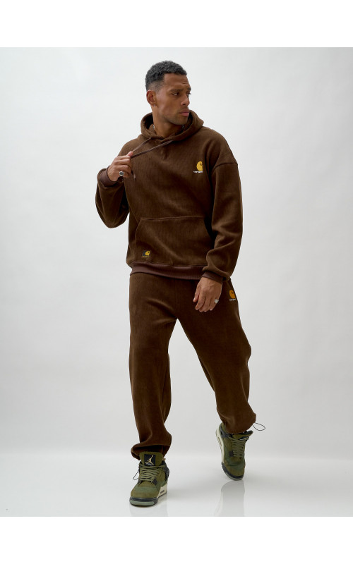 Мужской утеплённый спортивный костюм с начёсом для осени.