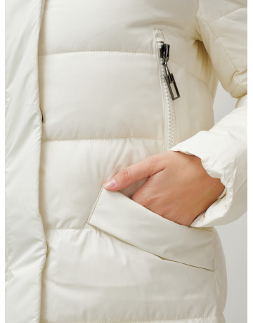 Длинный зимний пуховик с капюшоном для женщин