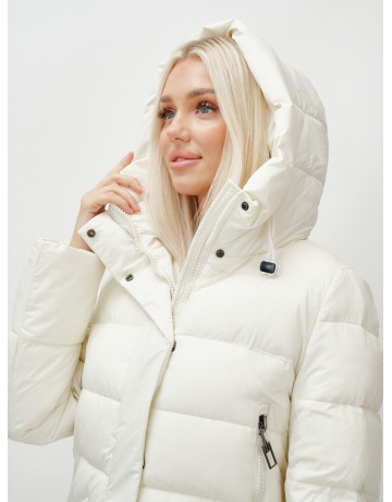 Длинный зимний пуховик с капюшоном для женщин