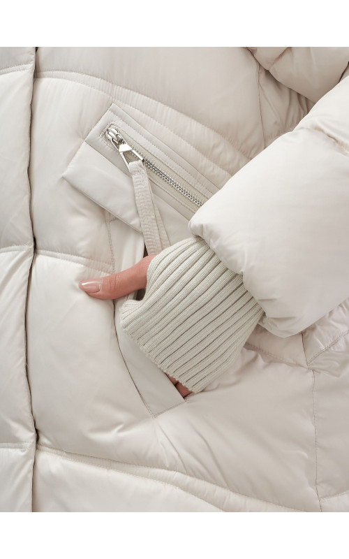 Роскошный зимний пуховик с мехом песца премиум-класса для женщин.