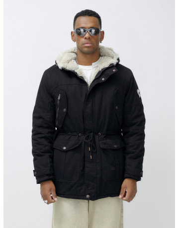 Мужская зимняя парка с меховым капюшоном — защита от холода.