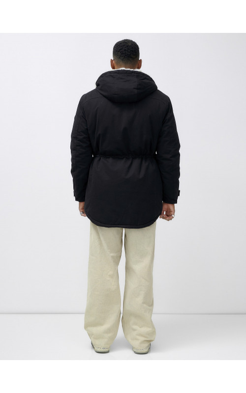 Мужская зимняя парка с меховым капюшоном — защита от холода.