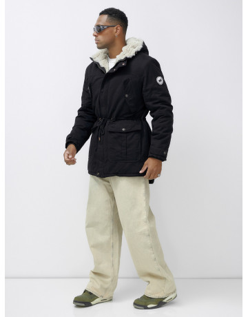 Мужская зимняя парка с меховым капюшоном — защита от холода.
