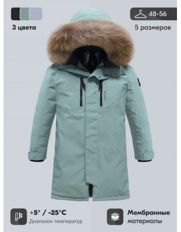 Мужская зимняя парка с мехом енота для холодной погоды