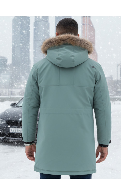 Мужская зимняя парка с мехом енота для холодной погоды