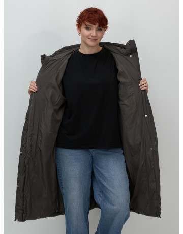 Женский длинный пуховик с капюшоном для зимы