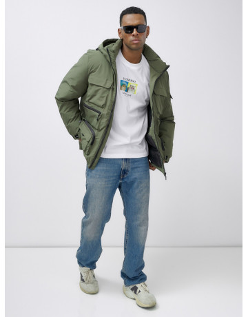 Мужская зимняя куртка большого размера с регулируемым капюшоном