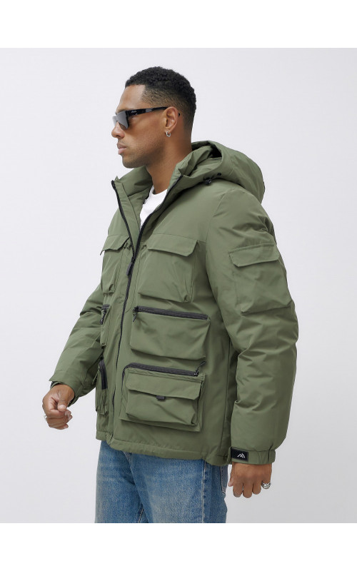 Мужская зимняя куртка большого размера с регулируемым капюшоном