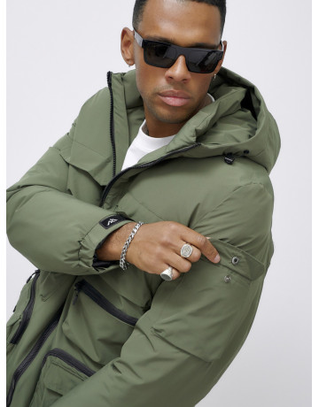 Мужская зимняя куртка большого размера с регулируемым капюшоном