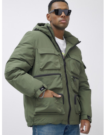 Мужская зимняя куртка большого размера с регулируемым капюшоном