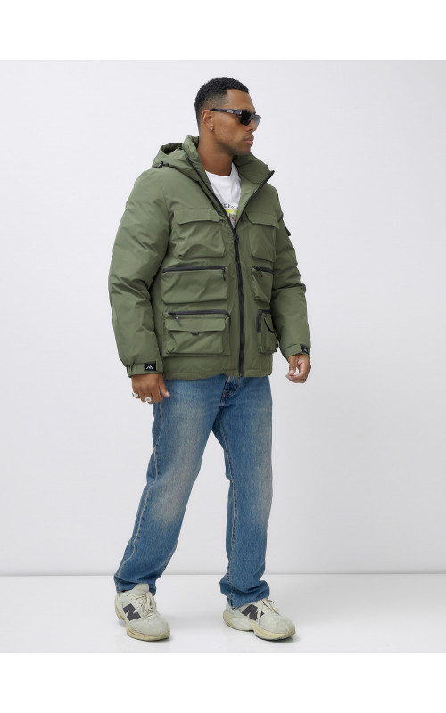 Мужская зимняя куртка большого размера с регулируемым капюшоном