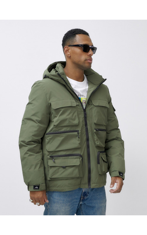 Мужская зимняя куртка большого размера с регулируемым капюшоном