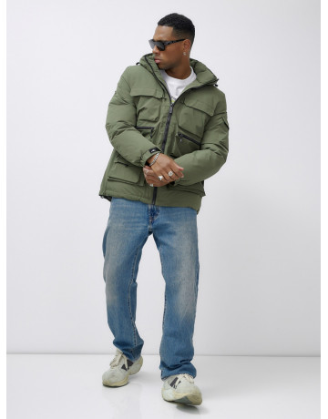 Мужская зимняя куртка большого размера с регулируемым капюшоном