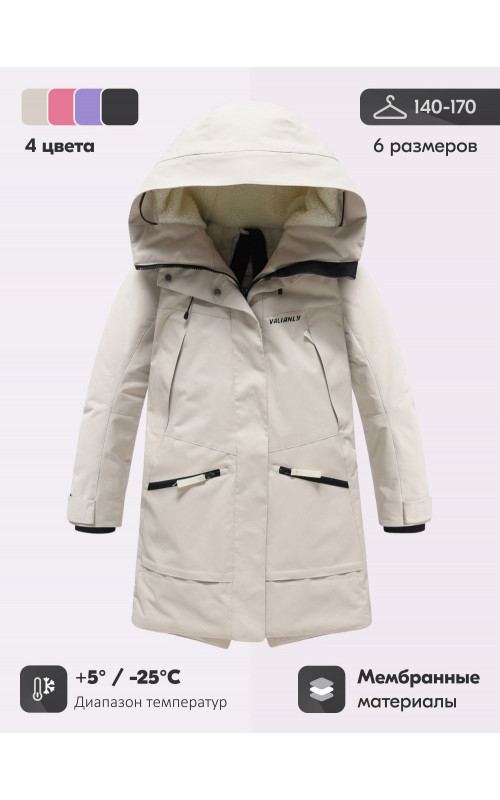 Зимняя парка для девочки-подростка с меховой подкладкой.