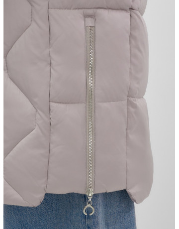 Длинный зимний пуховик с мехом песца.