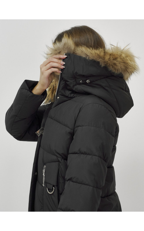 Женская зимняя куртка премиум-класса с мехом енота.