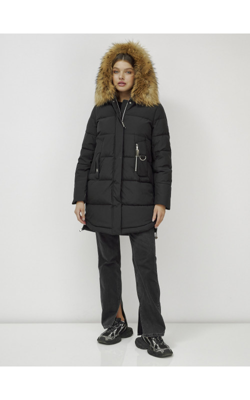 Женская зимняя куртка премиум-класса с мехом енота.