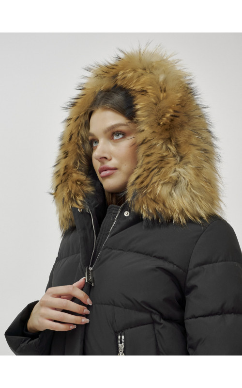 Женская зимняя куртка премиум-класса с мехом енота.