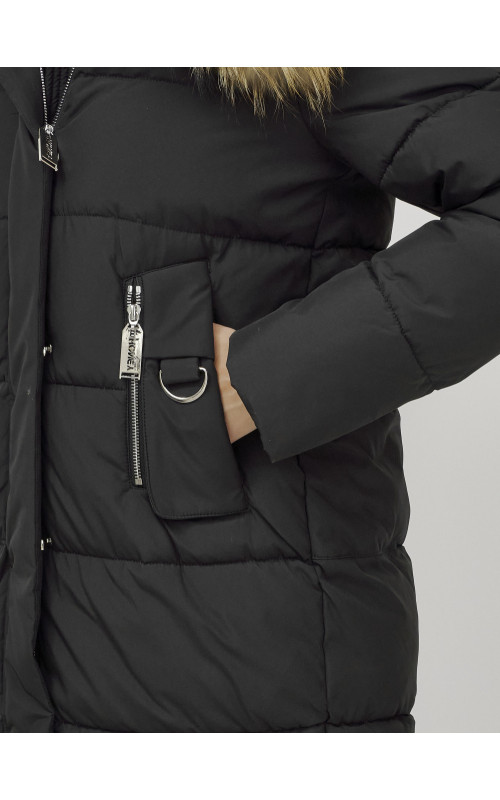 Женская зимняя куртка премиум-класса с мехом енота.