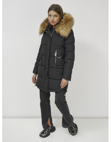 Женская зимняя куртка премиум-класса с мехом енота.