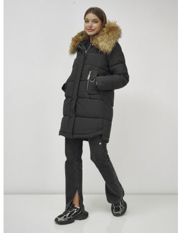 Женская зимняя куртка премиум-класса с мехом енота.