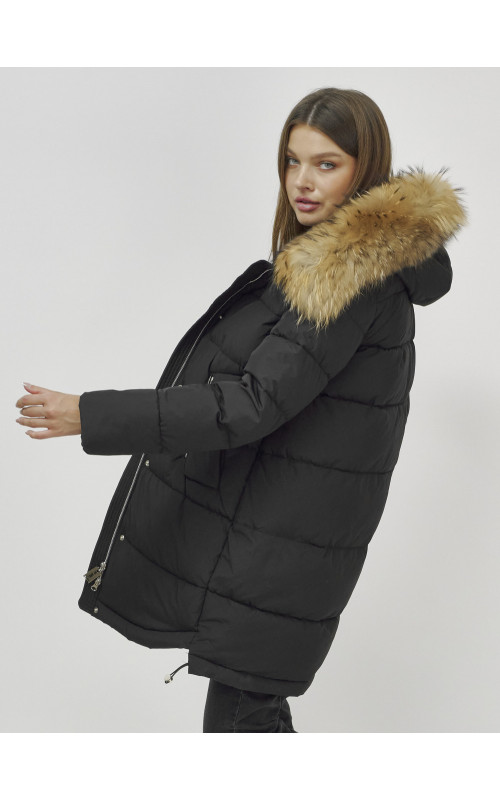 Женская зимняя куртка премиум-класса с мехом енота.