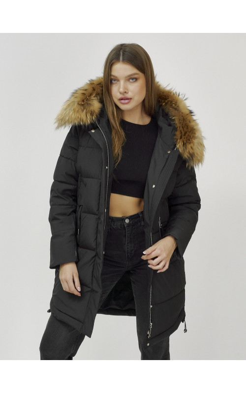Женская зимняя куртка премиум-класса с мехом енота.