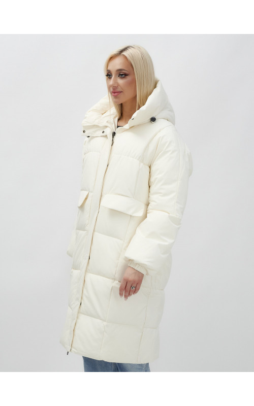 Женская куртка летучая мышь с капюшоном, утеплённая