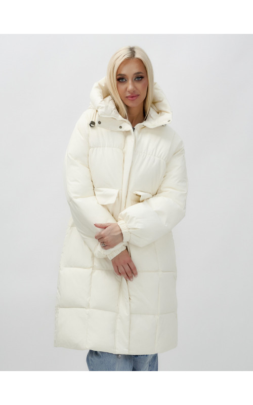 Женская куртка летучая мышь с капюшоном, утеплённая