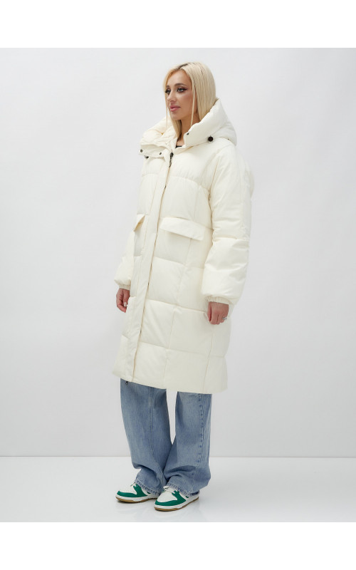 Женская куртка летучая мышь с капюшоном, утеплённая